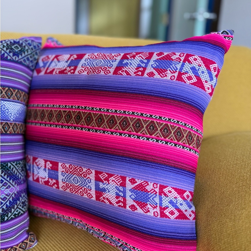 Colorful Patterned Throw Pillow Set - Picture 2 of 4